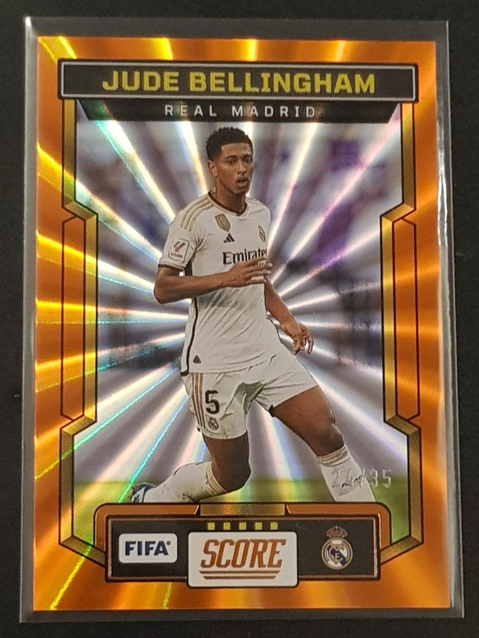 2023-24 Panini Score FIFA Jude Bellingham #179 Orange Laser Parallel /35 Trading Card