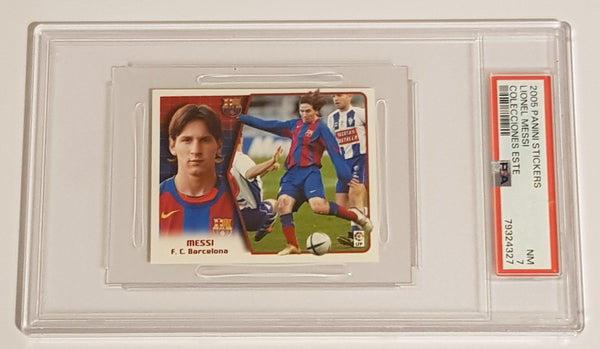 2005 Panini Colecciones Este Lionel Messi #E PSA 7 Sticker