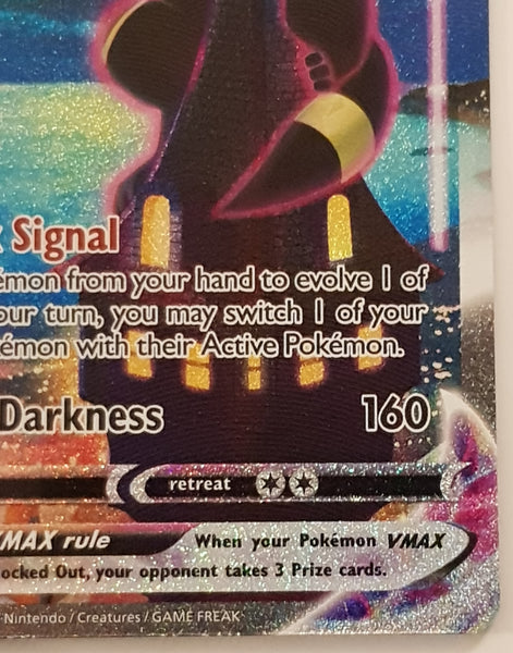 Pokemon Sword and Shield Evolving Skies Umbreon Vmax #215/203 Secret Rare Full Art Holo Trading Card