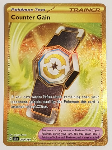 Pokemon Scarlet and Violet Surging Sparks Counter Gain #249/191 Secret Rare Holo Trading Card