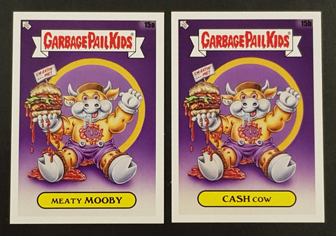 Garbage Pail Kids GPK x View Askew Meaty Mooby/Cash Cow #15a/b Base Trading Card Set