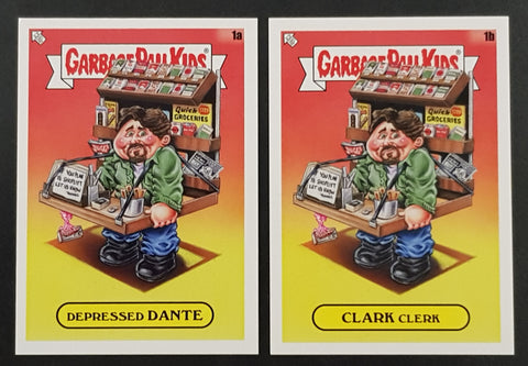 Garbage Pail Kids GPK x View Askew Depressed Dante/Clark Clerk #1a/b Base Trading Card Set