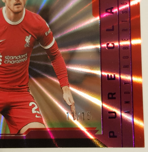 2023-24 Panini Score FIFA Pure Class Andy Robertson #10 Purple Laser Parallel /15 Trading Card