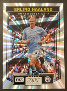 2023-24 Panini Score FIFA Erling Haaland #145 Silver Laser Parallel Trading Card