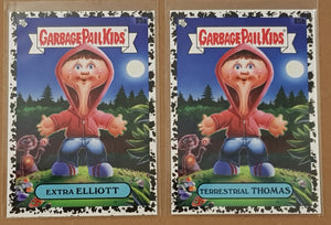 Garbage Pail Kids Intergoolactic Mayhem Extra Elliott/Terrestrial Thomas #85a/b Black Hole Parallel Trading Card Set