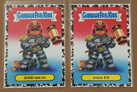 Garbage Pail Kids Intergoolactic Mayhem Judd Dread/Judge Ed #71a/b Black Hole Parallel Trading Card Set