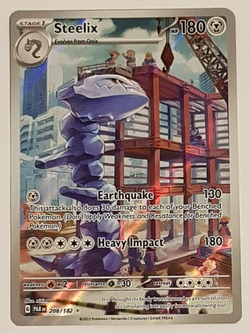 Pokemon Scarlet and Violet Paradox Rift Steelix #208/182 Illustration Rare Holo Trading Card