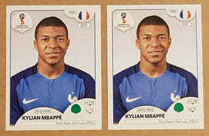 2018 Panini FIFA World Cup Russia Kylian Mbappe #197/209 Rookie Sticker Lot (Pink + Black Back)