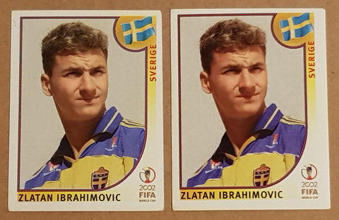 2002 Panini FIFA World Cup Korea/Japan Zlatan Ibrahimovic #456 Rookie Sticker Lot (Black+Blue Back)