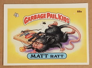 Garbage Pail Kids Original Series 2 #66a - Matt Ratt Sticker Set (1st Print/Matte)