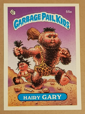 Garbage Pail Kids Original Series 2 #55a - Hairy Gary Sticker Set (1st Print/Matte)