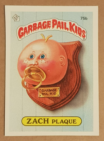 Garbage Pail Kids Original Series 2 #75b - Zach Plaque Sticker Set (1st Print/Matte)