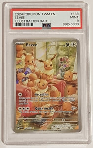 Pokemon Scarlet and Violet Twilight Masquerade Eevee #188/167 Illustration Rare Holo PSA 9 Trading Card