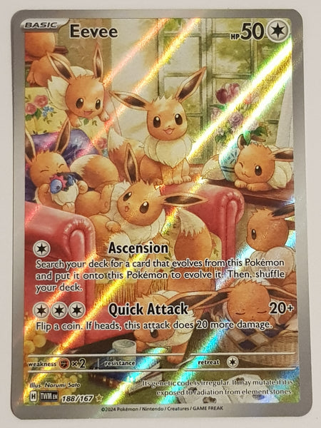 イーブイ 英語版 Eevee ポケモンカード TWM EN 188/167 Eevee - 188/167 Illustration Rare SV06: Twilight Masquerade 188