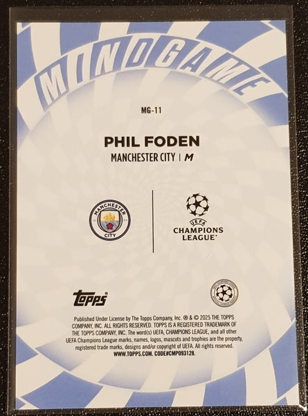 2024-25 Topps UEFA Club Competitions Flagship Edition Phil Foden Mind Game #MG-11 Trading Card (Case Hit)