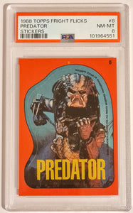 1988 Topps Fright Flicks Sticker Card #8 PSA 8 Predator Trading Card