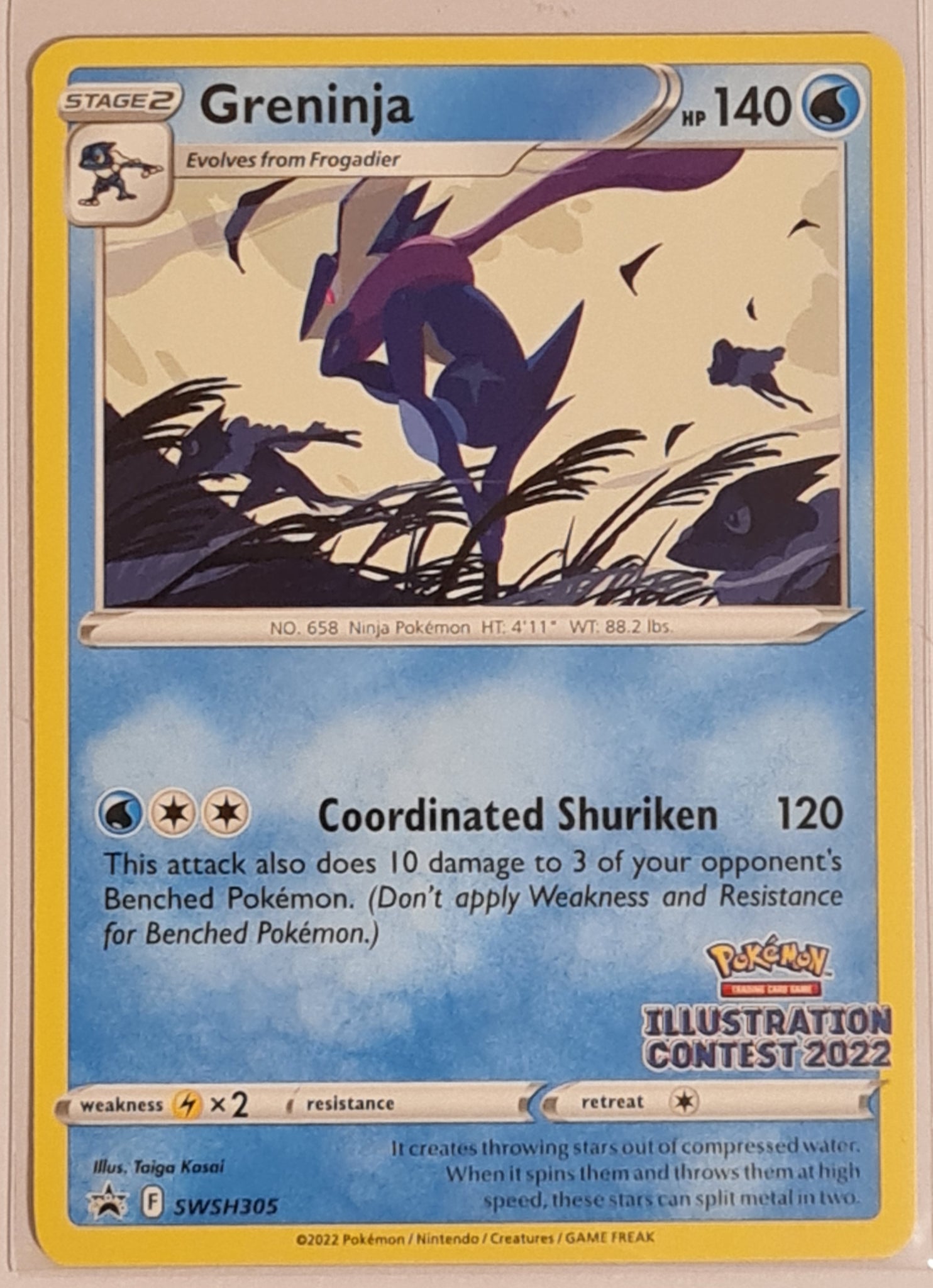 Pokemon Illustration Contest 2022 Greninja #SWSH305 Black Star Promo Trading Card