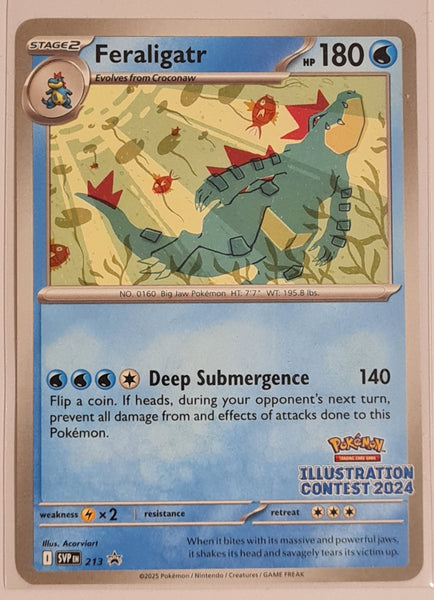Pokemon Scarlet and Violet Illustration Contest 2024 Feraligatr/Pikachu/Toxtricity SVP #213-215 Sealed Black Star Promo Set