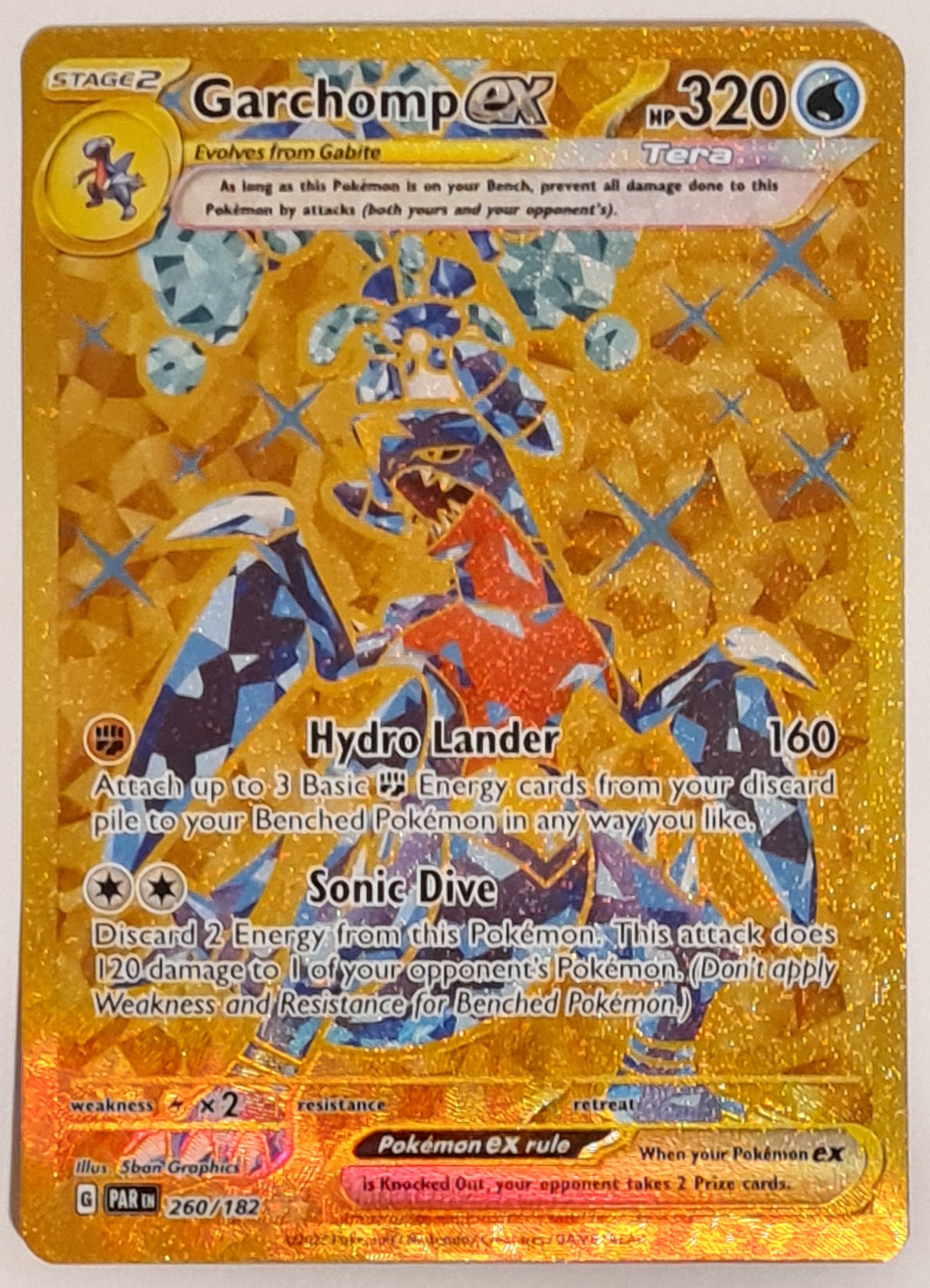 Pokemon Scarlet and Violet Paradox Rift Garchomp Ex #260/182 Gold Hype Rotterdam Comics Pokemon Scarlet and Violet Paradox Rift Garchomp Ex #260/182 Gold Hype Rotterdam Comics
