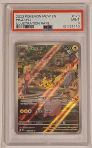 Pokemon Scarlet and Violet Mew 151 Pikachu #173/165 PSA 9 Illustration Rare Holo Trading Card