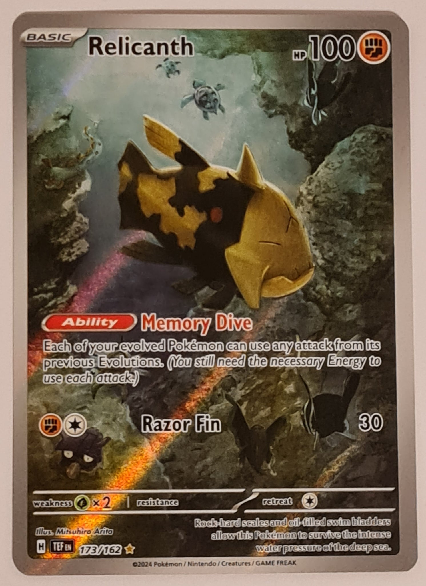Pokemon Scarlet and Violet Temporal Forces Relicanth #173/162 Illustra Rotterdam Comics Pokemon Scarlet and Violet Temporal Forces Relicanth #173/162 Illustra Rotterdam Comics