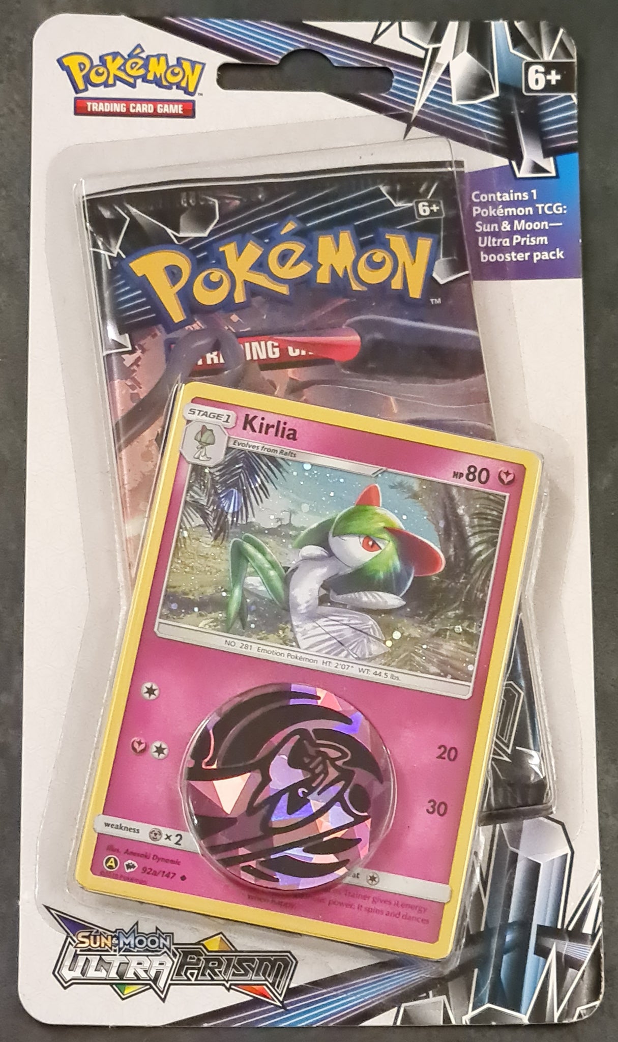 Pokemon Sun and Moon Ultra Prism Sealed Blister Booster Pack (w/ Promo Card & Coin)