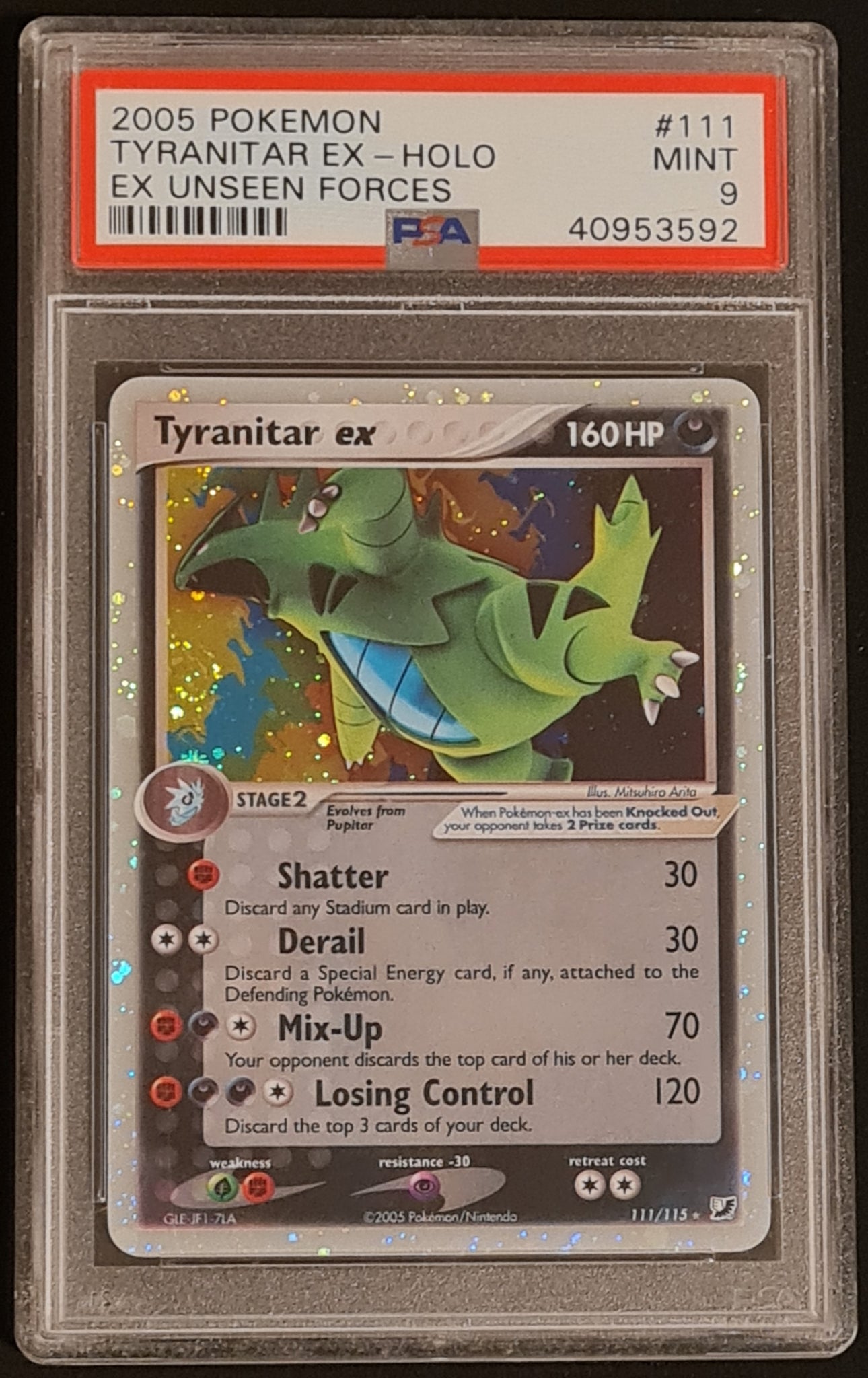 Pokemon Ex Unseen Forces Tyranitar Ex #111/115 PSA 9 Ultra Rare Holo Trading Card