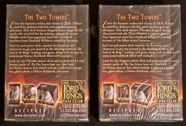Lord of the Rings Trading Card Game The Two Towers Sealed (2) Starter Deck Set (Aragorn + Theoden)