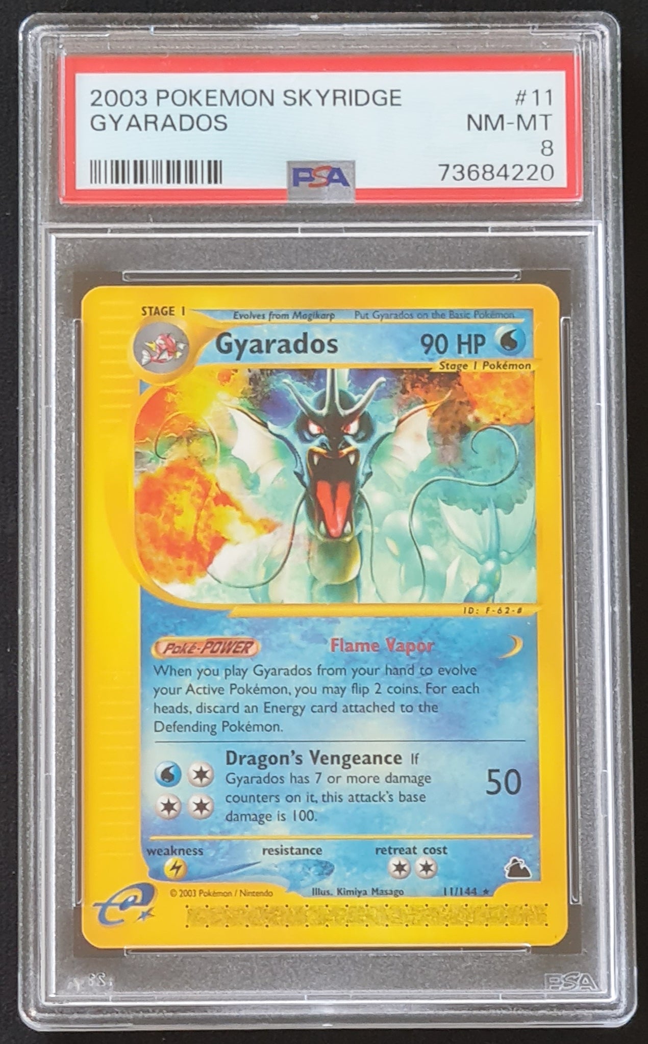 Pokemon Skyridge Gyarados #11/144 PSA 8 Rare Non-Holo Trading Card