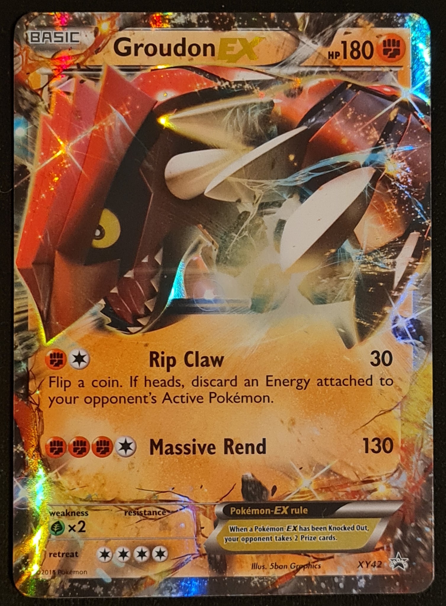 Pokemon XY Groudon Ex #XYPR42 Holo Black Star Promo Trading Card