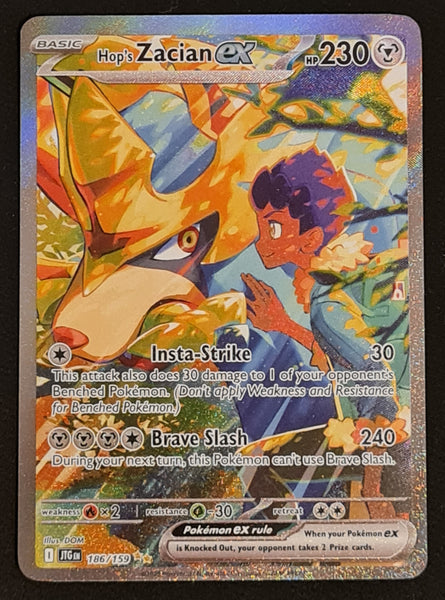 Pokemon Scarlet and Violet Journey Together Hop's Zacian #186/159 Special Illustration Rare Holo Trading Card