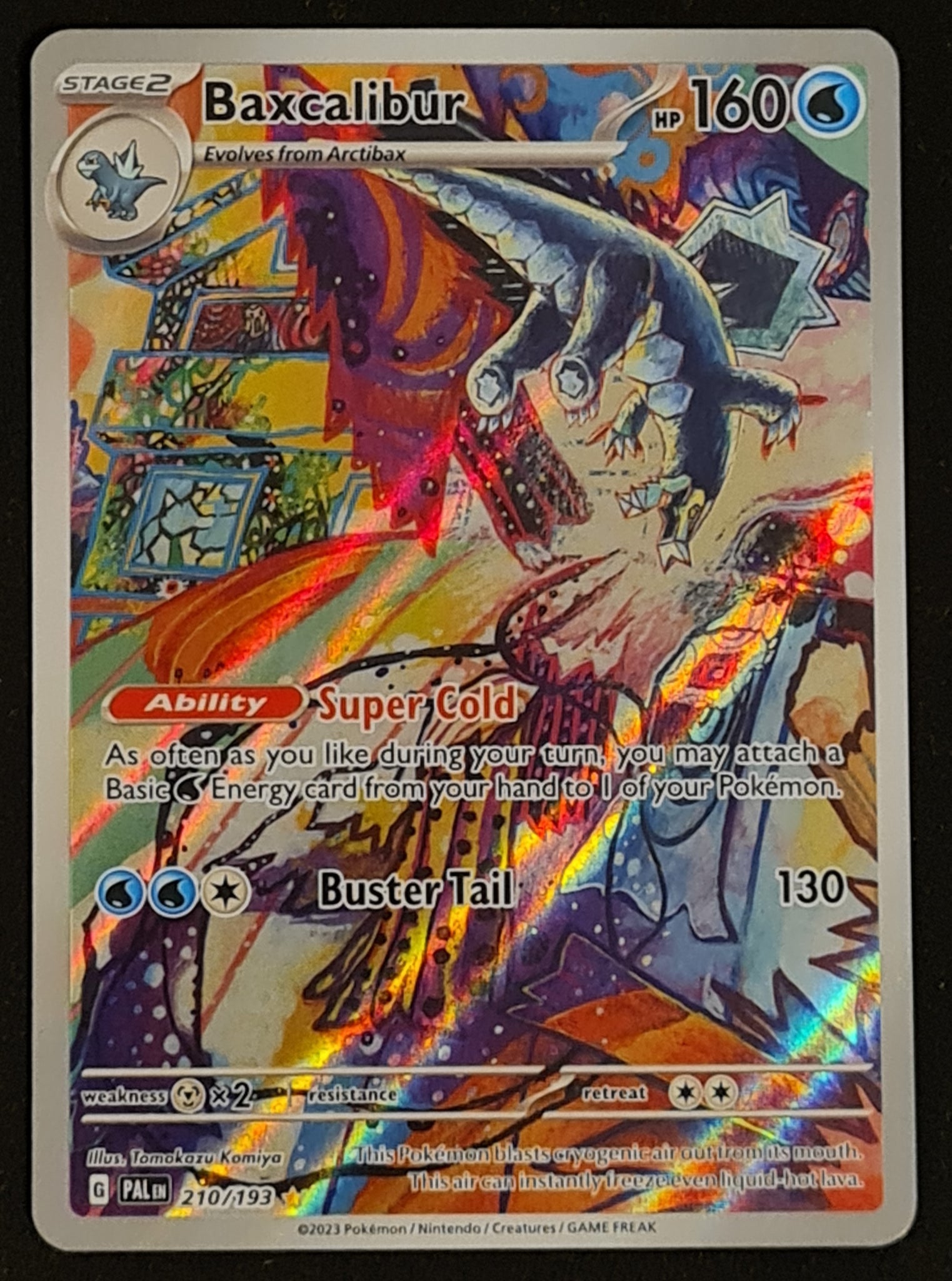 Pokemon Scarlet and Violet Paldea Evolved Baxcalibur #210/193 Illustration Rare Holo Trading Card