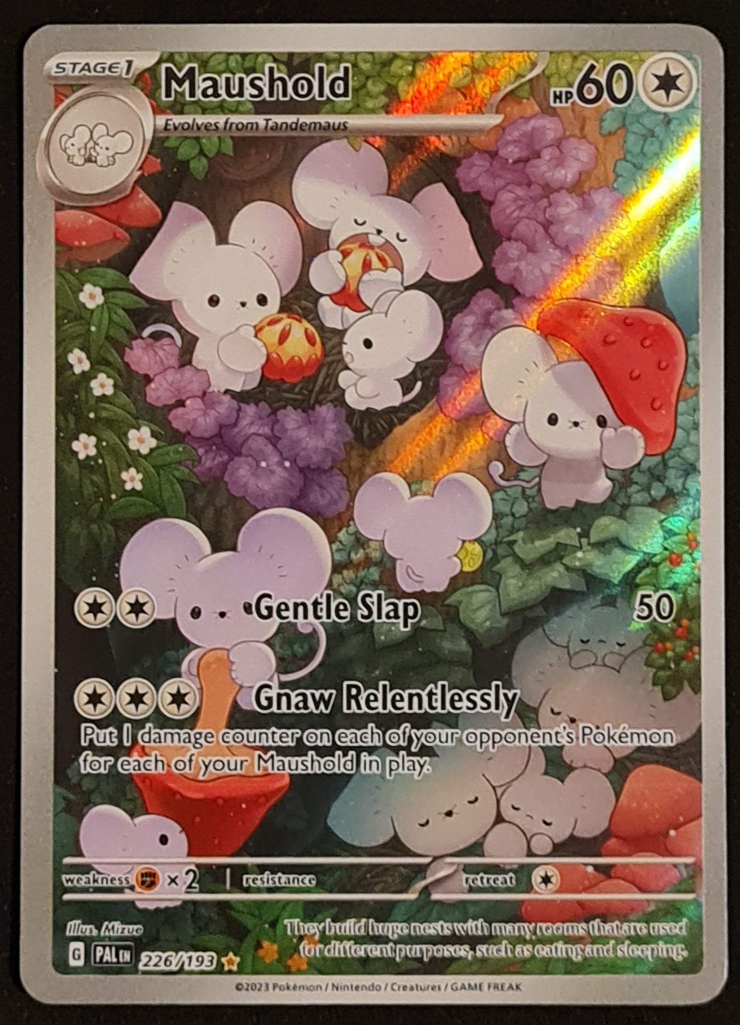 Pokemon Scarlet and Violet Paldea Evolved Maushold #226/193 Illustration Rare Holo Trading Card