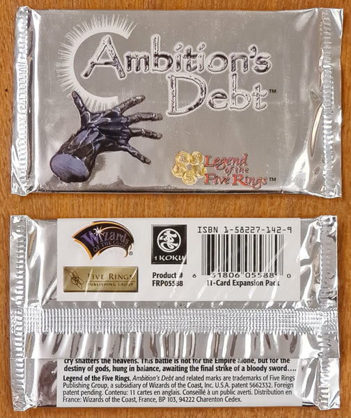 Legend of the Five Rings - Ambition's Debt Sealed Vintage Booster Pack