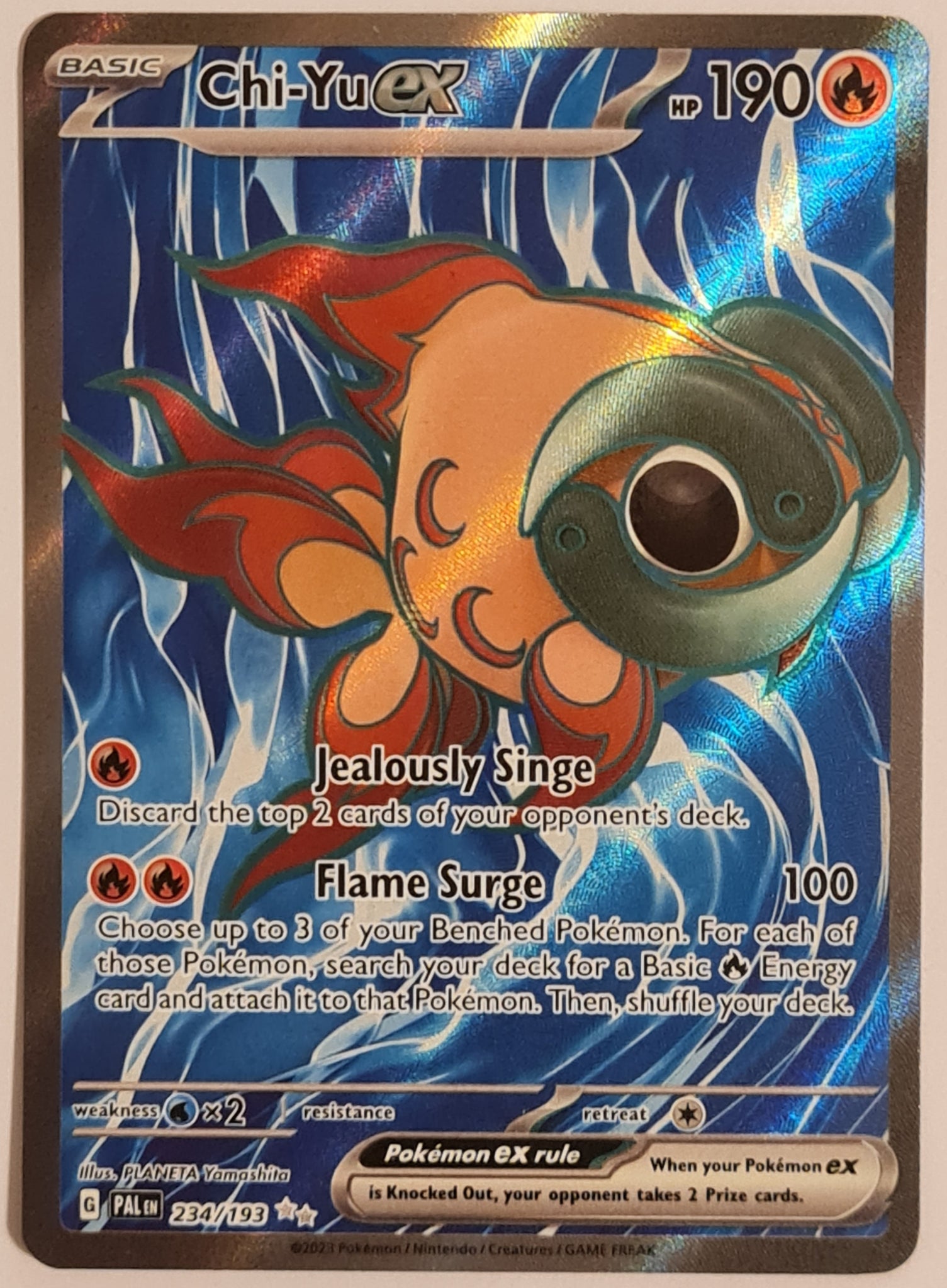 Pokemon Scarlet and Violet Paldea Evolved Chi-Yu Ex #234/193 Ultra Rare Holo Trading Card