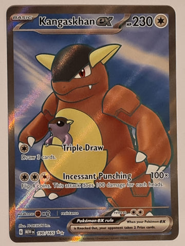 Pokemon Scarlet and Violet Mew 151 Kangaskhan Ex #190/165 Ultra Rare Holo Trading Card