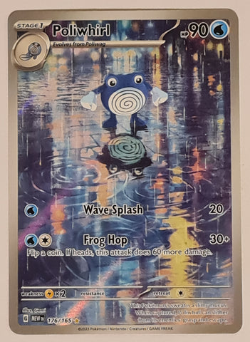 Pokemon Scarlet and Violet Mew 151 Poliwhirl #176/165 Illustration Rare Holo Trading Card