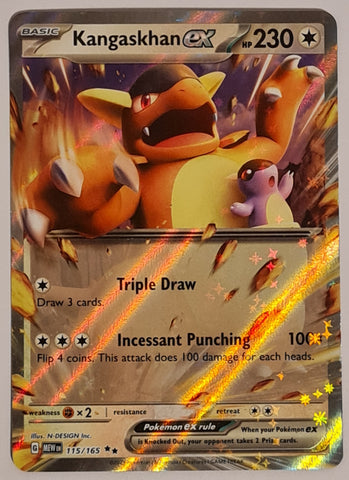 Pokemon Scarlet and Violet Mew 151 Kangaskhan Ex #115/165 Double Rare Holo Trading Card