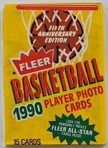 1990 Fleer Basketball Trading Card Wax Pack