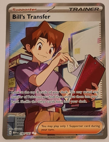 Pokemon Scarlet and Violet Mew 151 Bill's Transfer #194/165 Ultra Rare Holo Trading Card
