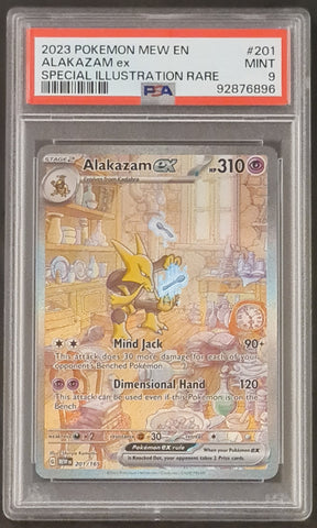 Pokemon Scarlet and Violet Mew 151 Alakazam Ex #201/165 PSA 9 Special Illustration Rare Holo Trading Card
