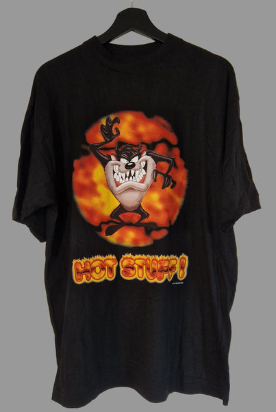 1997 Looney Tunes - Taz Hot Stuff T-shirt XL Black (Vtg)