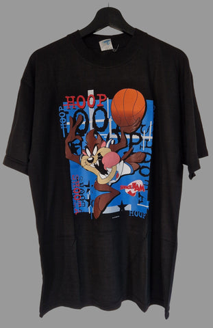 1997 Space Jam - Taz Hoop T-shirt L Black (Vtg)