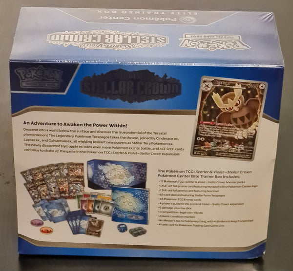 Pokemon Scarlet and Violet Stellar Crown Sealed Pokémon Center Exclusive Elite Trainer Box