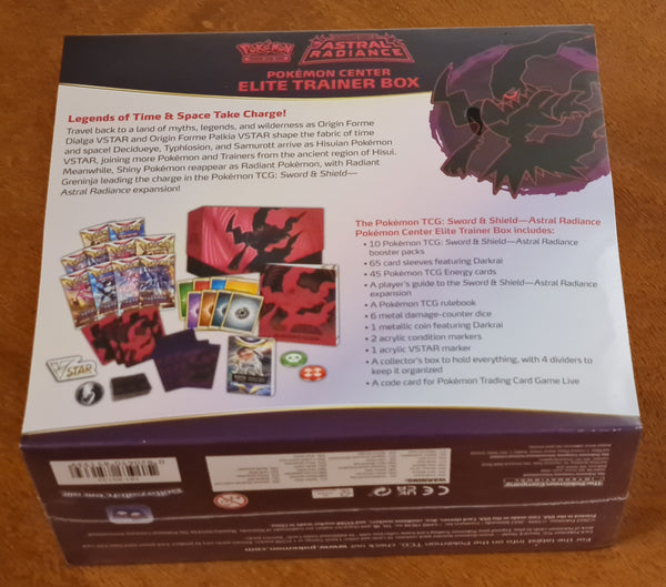 Pokemon Sword and Shield Astral Radiance Sealed Pokémon Center Exclusive Elite Trainer Box
