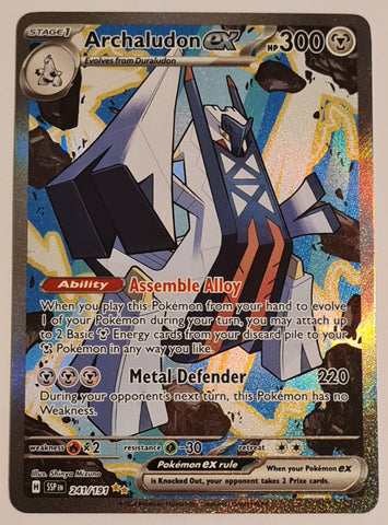 Pokemon Scarlet and Violet Surging Sparks Archaludon Ex #241/191 Special Illustration Rare Holo Trading Card