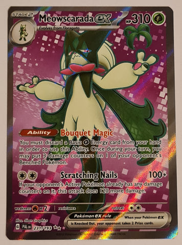 Pokemon Scarlet and Violet Paldea Evolved Meowscarada #231/193 Ultra Rare Holo Trading Card