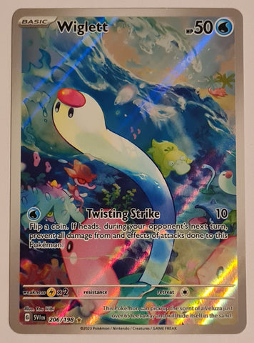 Pokemon Scarlet and Violet Wiglett #206/198 Illustration Rare Holo Trading Card