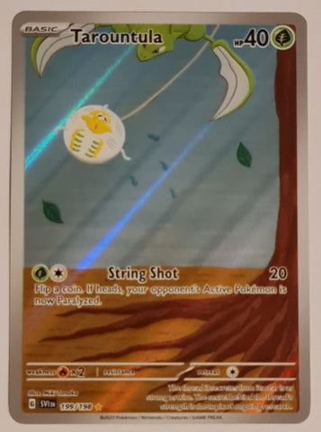 Pokemon Scarlet and Violet Tarountula #199/198 Illustration Rare Holo Trading Card