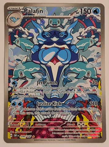 Pokemon Scarlet and Violet Obsidian Flames Palafin #200/197 Illustration Rare Holo Trading Card
